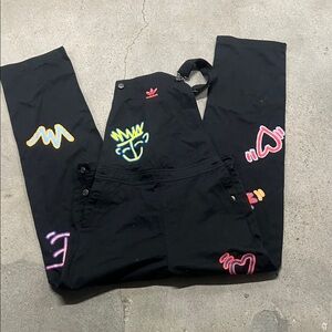 Adidas Black Overalls with Vibrant Embroidery